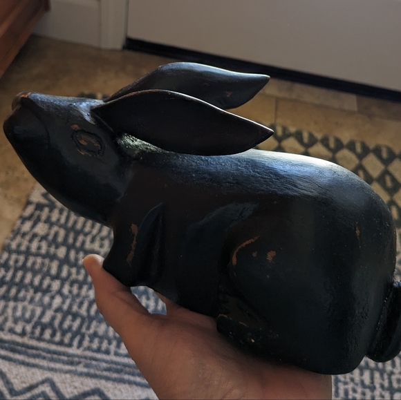 Antique Primitive Wooden Rabbit - Picture 12 of 17